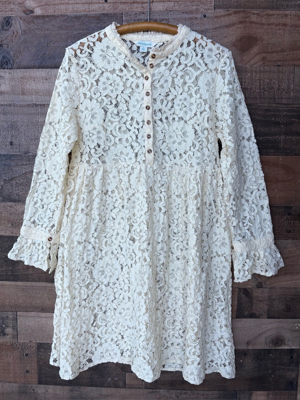 Sundance Lace Long Sleeve Babydoll Dress